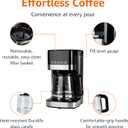 Amazon Basics Programmable 12 Cup Drip Coffee Maker with Glass Coffee Pot (1.9 Qt), Auto Shut-off, Touch Screen, Auto Pause, Removable Filter Basket, Black & Silver