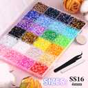 18000Pcs Resin Jelly Rhinestones for Bedazzling, Mixed-Color 4mm Flatback Gems for Diamond Art, Bedazzler Kit with 3Pcs 10ml B7000 Jewelry Glue for DIY Crafting Crafts Book Shoes Nail Art