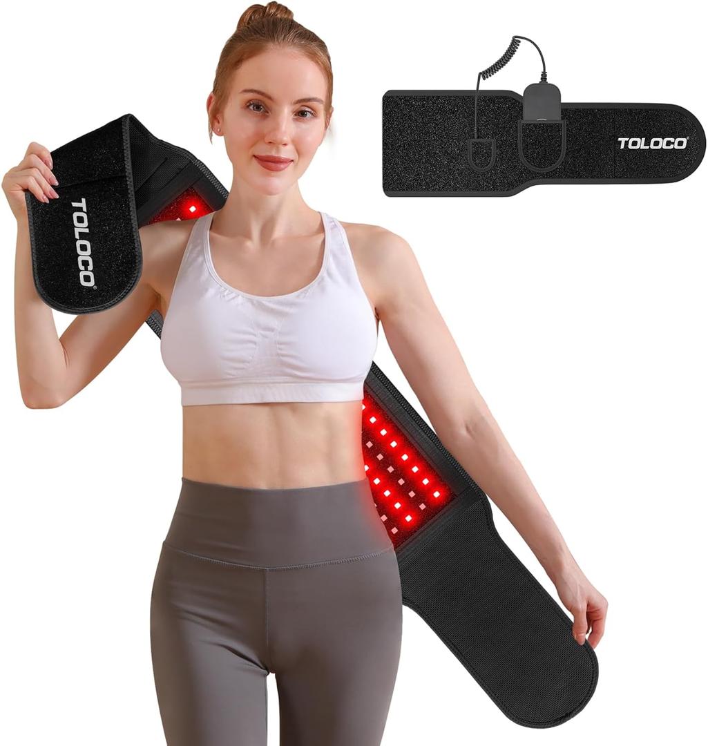 Red Light Therapy for Body Infrared Light Therapy Belt for Shoulder Waist, Upgraded 3 in 1 Led Beads, 660nm&850nm Near Infrared Light Therapy Belt Wrap Timer
