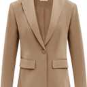 Cicy Bell Womens Work Blazers Long Sleeve Open Front Suit Jackets 2025 Business Casual Outfits (Medium, Dark Khaki)