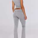 ANRABESS Lounge Sets for Women 2 Piece Foldover Yoga Flare Leggings Pants Crop Tops Casual Y2K Outfits Matching Tracksuit Set (Gray, XXL)