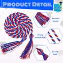 Woanger 30 Pcs 2026 Graduation Cords 67 Inch Braided Honor Cord with Tassels for College Graduation Students Bachelor Master Doctor Grad Decor(Red Blue with White)