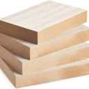 Bright Creations Unfinished Wooden Blocks for Crafts - Blank MDF Board for DIY Plaques & Signs - Smooth Paintable Wood Pieces for Staining & Carving - 4 Pack, 6 x 4 x 1 in