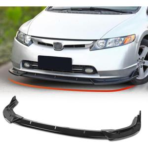 Front Bumper Lip Spoiler for 2006-2008 Honda Civic Sedan, Chin Spoiler Splitter for 8th gen Civic, Gloosy Black
