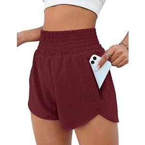 BMJL Women's Athletic Shorts High Waisted Running Short Pocket 2.5" Sporty Shorts Gym Workout Shorts, S