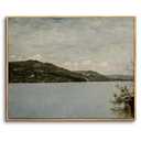 Vintage Wall Art Framed, Lake Mountain Wall Art Canvas Prints, Retro Nature Landscape Paintings, Moody Rustic Farmhouse Decor, Living Room Bedroom Decor Aesthetic Artworks 8"X10"