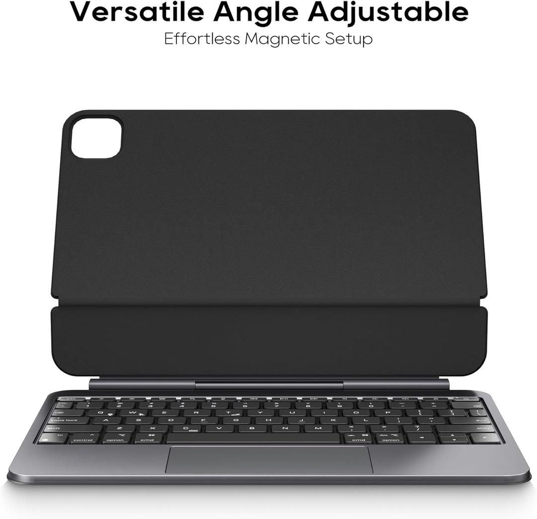 Aluminum Alloy Magic Keyboard Case for iPad 13-inch M4 M5 2025 2024 | Wireless | Multi-touch Trackpad | RGB Backlit Keys | Easy-Set | Magnetic & Adjustable Deisgn | Accurate typing experience