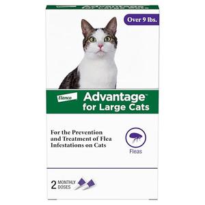 Advantage Topical Cat Flea Treatment and Prevention for Large Cats Over 9 lbs. | Apply Flea Drops Monthly | 2 Treatments