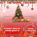 Christmas Train Set for Toddlers 2-4: Electric Toy Train with Light & Music, Toddler Toys for 1 2 3 Year Old Boy Girl, 6 Santa Finger Puppets, Track for Around Tree, Stacking Barns