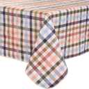 Heavy Duty Vinyl Tablecloth with Flannel Backing Waterproof Oil-Proof Plastic Table Cloth Stain-Resistant Wipeable Rectangle or Square Table Cover for Indoor and Outdoor (Color Checkered 60x102 Inch)