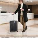 Hanke 26 Inch Expandable Luggage Top Opening Checked Bag Luggage Hard Shell Suitcases with Wheels Lightweight Travel Luggage Heavy Duty Luggage Suitcase with Lock for Woman Men-Jet Black