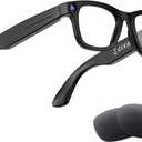 AI Smart Glasses with Camera, 8MP HD Bluetooth Camera Glasses, 1080P Video Recording Sunglasses, Real Time Translation, Voice Assistant, Open-Ear Audio for Travel, Meetings & Vlogging, Black