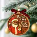 2 x 67 Christmas Ornament - 67 Ornaments for Christmas Tree, Santa Says Six Seven 2025 - Funny 6 7 White Elephant Gifts, Fun for Teen, Kid - Viral Decoration - Meme Acrylic Xmas Gifts