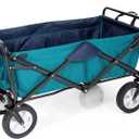 MacSports Collapsible Heavy Duty Beach Wagon with Wheels, Utility Cart (Teal/Navy)