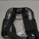Clear Backpack for Stadium Events Clear Backpack 12x12x6 with Front Pocket for Concert Sport Fashion Women Backpack Events Work Travel (Black)