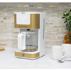 West Bend 12 Cup Hot Iced Coffee Maker (White and Gold)