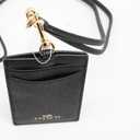 Coach ID Lanyard Badge Holder In Crossgrain Leather (Black/Gold)