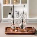 Empty Glass Fragrance Reed Diffuser Bottles,for Essential Oil, with 16pcs Black Reed Sticks,Minimalist Decor,2pcs/Set.