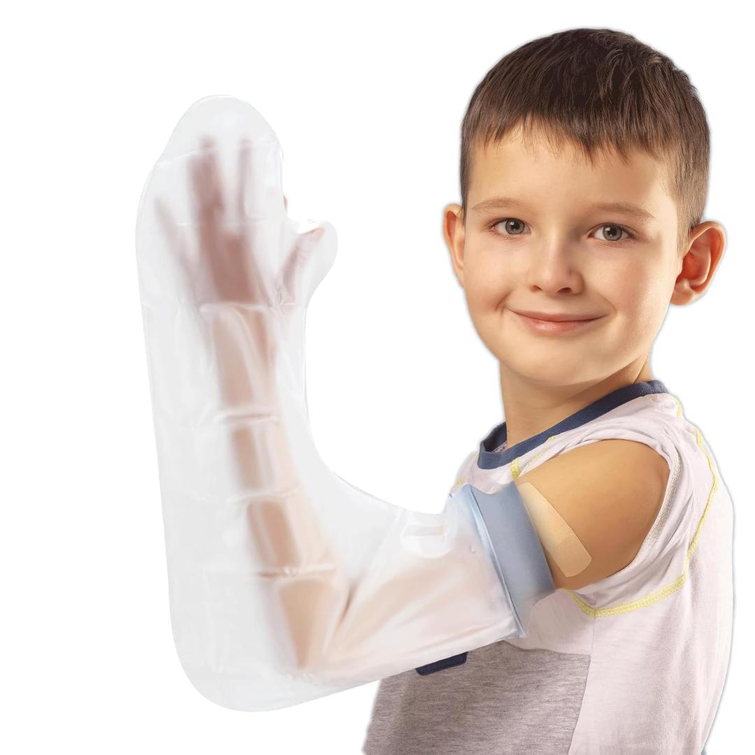 Waterproof Full Arm Cast Covers for Shower Kids - |Reusable Child Long Arm Cast Sleeve Bag Covers- Watertight Protection forWounded Elbow Wrist Hand Finger Forearm (Size:S)
