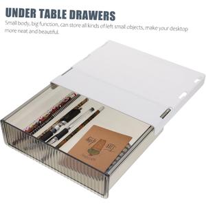 Desk Adhesive Hidden Storage Boxes, Black Small Large Drawer Organizers, Invisible Stationery Containers for Office Desktop Organization, 13"×9,5"in
