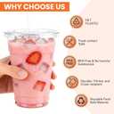 100 Pack 20oz Plastic Cups with Lids and Straws, Clear Disposable Plastic Cups, Heavy Duty Iced Coffee Cups with Leak-Resistant Lids, Cold Drink Cups for Smoothies, Juice, Soda & Party To Go
