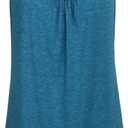 Hibelle Womens Scoop Neck Cute Racerback Yoga Workout Tank Top (X-Large, Sea Blue)