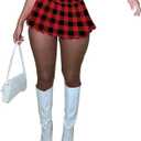 Mini Pleated Skirts for Women Sexy Cute Girl Y2k Short Cargo Skirt Women's Club Tennis Skort Skater A line with Slit (Medium)