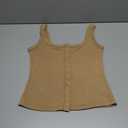  Beige Ribbed Vest Top, M