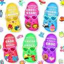 Huzmelo Valentines Day Cards for Kids School Classroom, 24 Cards with 48 Assorted Shoe Charms Kit for Valentine's Day Kids Classroom Gifts Exchange Party Favors for Boys Girls