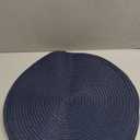 SHACOS 15 inch Navy Blue Round Placemats Set of 12 for Dining Table Woven Braided Circle Place Mats Kitchen Placemat Washable Table Mats