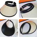 Women Straw Sun Visor Hat, Summer Wide Brim UV Protection Beach Cap Adjustable Sun Hat for Outdoor