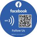 Reusable Followers and Likes Tap Sticker for Facebook - 1-Sticker - QR & Tap NFC Sticker - Follow us on Facebook Tap Sticker - iPhone & Android - Get Likes Sticker - Set Up at Home | MESSAGENES (1x Facebook Round 3.93" x 3.93")
