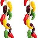 2Pcs Artificial Hanging Pepper String Fake Colorful Bell Peppers Skewers Simulation Faux Pepper Vegetable Garland Model Ornaments for Home Kitchen Farmhouse Party Wall Decorations Photography Props