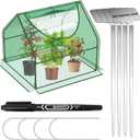 36"36"36" Green Houses for Outside, Portable Mini Greenhouse with Mesh Vents, Weatherproof PE Plant Shelter for Patio Gardening