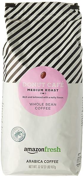 AmazonFresh, Donut Cafe Whole Bean Coffee, Medium Roast, 32 Oz, Best By: MAR122026