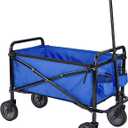 Amazon Basics Collapsible Folding Heavy Duty Utility Wagon for Outdoor Sports, 265 pounds Weight Capacity, Camping, Garden, and Shopping, 27.6 x 40.9 x 20 inches, Blue