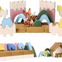 CoziBB 6Pcs Modular Kids Play Couch, Toddler Couch with Convertible and Multifunctional Foam for Inspiring Child Creativity, Kids Couch for Playroom Bedroom - Junlge Theme