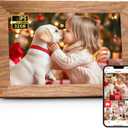 Frameo 10.1" Digital Picture Frame, Smart WiFi Digital Photo Frame with 1280x800 HD IPS Touch Screen 32GB Memory Auto-Rotate Wall Mounted, Share Photos/Videos from Phone Anywhere - Brown