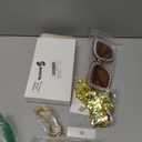 Sasylvia 5 Pcs 70s Disco Accessories Halloween Women Costume Jewelry Sequin Scarf Earrings Sunglasses Bracelet Headband(Gold)