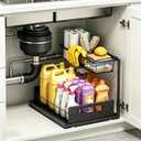 Ceetug Under Sink Organizers and Storage 2 Tier Slide Out Kitchen Cabinet Organizer Sturdy Metal Bathroom Storage (Black)