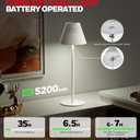 Rechargeable Table Lamps, LED Cordless Lamp with 5200mAh Battery Operated Portable M1 Sunturalux Dimmable 4Color 9RGB Touch Control Bedside Night Light for Patio Restaurant Home Dinner Dining Kitchen