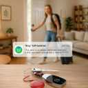 Air Tags Tracker 4 Pack:Bluetooth Item Finder Works with Apple Find My, iOS Only Key Finder, Pet Tracker, Luggage Locator, Wallet & Backpack Tag Replaceable Battery (Reef Accent Pack)
