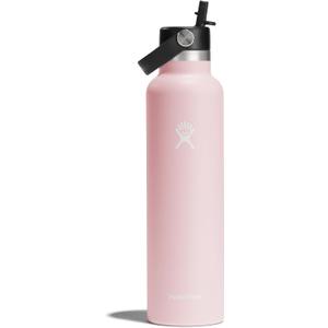 Hydro Flask Water Bottle - Insulated Stainless Steel - Straw Lid, Non Spill, Leakproof 24 Oz Trillium Pink