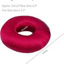 Silky Satin Piercing Pillow Ear Pillows Donut with Hole for Ear Pain CNH Piercing Pain Relief Sleeping Pressure Sore Side Sleepers Smooth Cooling Ear Guard Protector, Burgundy