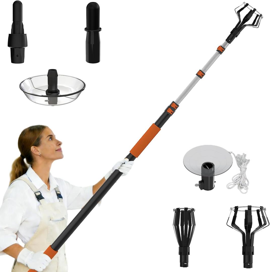 SISUPASSIE Light Bulb Changer for High Ceilings 26FT Reach, Light Bulb Changer 5-20FT with Basket, Suction Cup and Disc for Recessed Lights High Ceiling