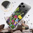 for iPhone 17 Pro Case, Cute Flower Girls Women Clear Case Silicone Shockproof Protective Cover with Pretty Floral Pattern for iPhone 17 Pro (Blooming Flowers)