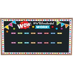 Wow Work Wall Bulletin Board Set 62 Pieces, 24 1/2 x 16