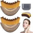 2 PCS Lymphatic Contour Face Brush, Manual Lymphatic Drainage Massager, Natural Makeup Brushes with Durable Soft Bristles, Hypoallergenic Ergonomic Facial Cleansing Brush for Sculpting