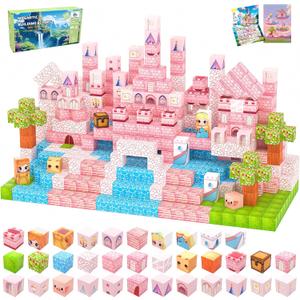Magnetic Blocks, 100PCS Magnetic Tiles Building Blocks, Magnet Cubes STEM Sensory Game Toys Christmas Birthday Gifts for Kids Girls Age 3+ (Princess Castle)