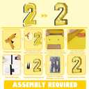 4FT Marquee 2 Numbers, Light Up 2 Glitter Gold Giant Marquee Mosaic Frame Light Up Numbers for 2nd 22 23 26 28 Birthday Party Decorations Mosaic Number 2,DIY Frame Pre-Cut Foam Board Kit